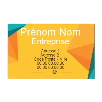 carte visite abstrait bleu jaune orange 