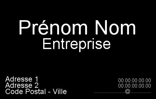 Carte Visite Noir gratuit à imprimer