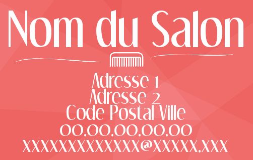 Carte Visite Coiffure Orange gratuit à imprimer
