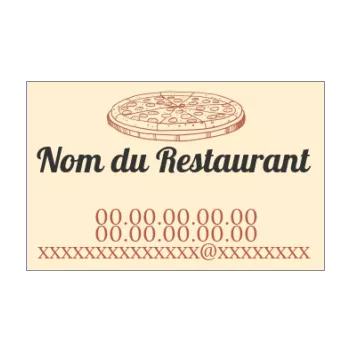 carte visite restaurant pizza jaune marron 