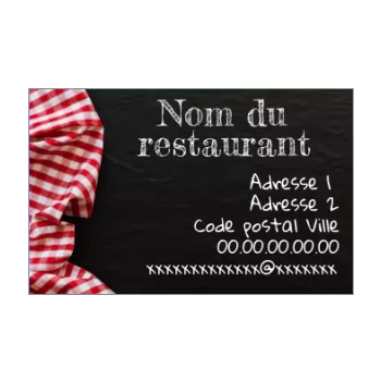 carte visite restaurant nappe carreau ardoise noir 
