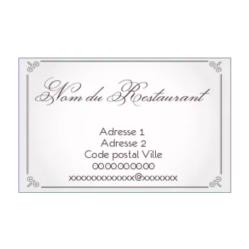 carte visite restaurant gris elegant 