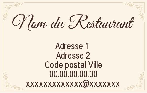 Carte Visite Restaurant Elegant Jaune gratuit à imprimer