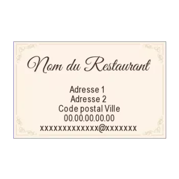 carte visite restaurant elegant jaune 