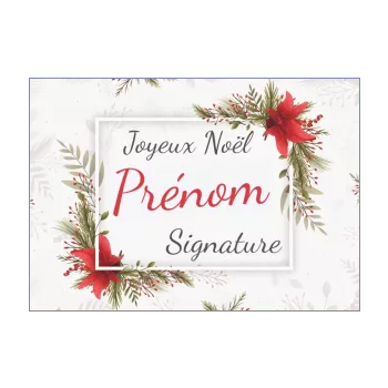 carte joyeux voeux noel fleur rouge sapin 