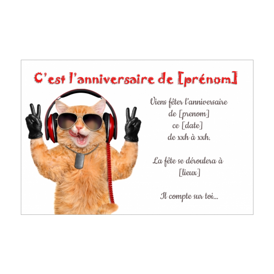 Carte Invitation Anniversaire Chat Enfant Animaux Gratuit A Imprimer Carte 71