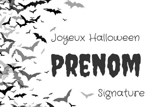 Carte Invitation Joyeux Halloween Blanc gratuit à imprimer