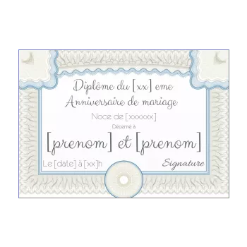 diplome anniversaire mariage noce 