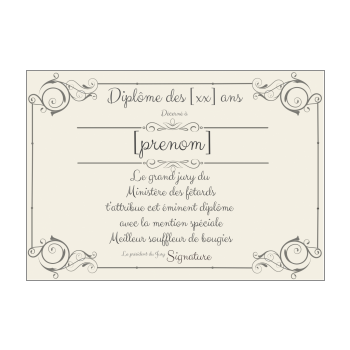 Diplome Pour Un Anniversaire A Imprimer Gratuit