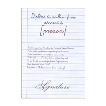 diplome meilleur frere bleu 