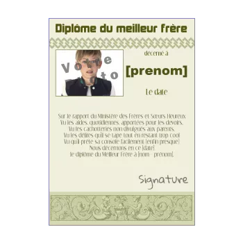 diplome meilleur frere vert 