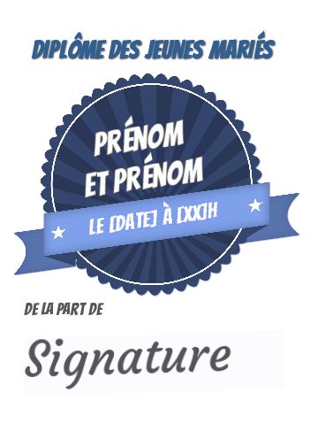 Diplome Anniversaire Mariage Bleu gratuit à imprimer