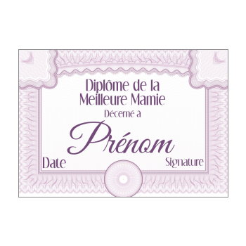 Diplome De Meilleure Mamie Pour La Fete Des Grand Meres A Imprimer