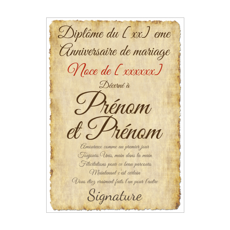 Diplome Mariage Lettre Parchemin Gratuit A Imprimer Carte 2835