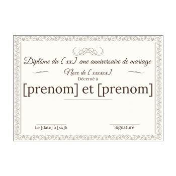 Diplome Humoristique Pour Un Mariage A Imprimer