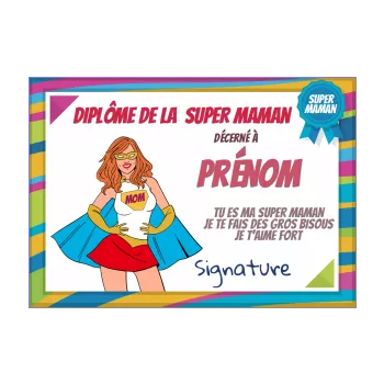 diplome meilleure maman humour super heros 