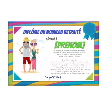 diplome retraite humour dessin femme homme 