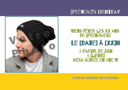 Verso Soiree avec photo à imprimer