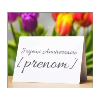 etiquette anniversaire carton cadeau fleur 