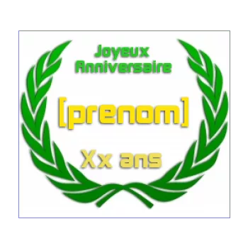 etiquette anniversaire cadeau jaune vert 