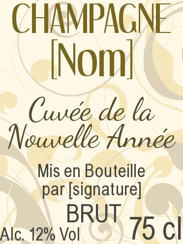 Etiquette Bouteille Nouvel An Repas gratuit à imprimer