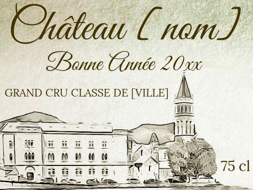 Etiquette Bouteille Nouvel An Repas gratuit à imprimer