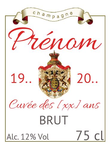 Etiquette Anniversaire Bouteille Champagne Blanc Blason Gratuit A Imprimer Carte 304