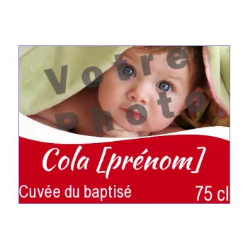 etiquette bouteille bapteme coca rouge 