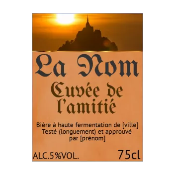 etiquette bouteille biere marron 