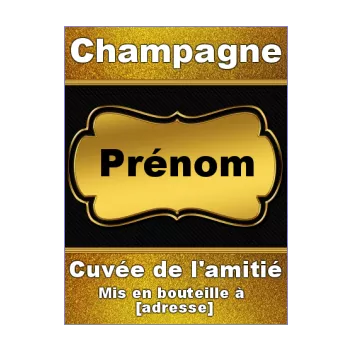 etiquette bouteille champagne jaune alcool 