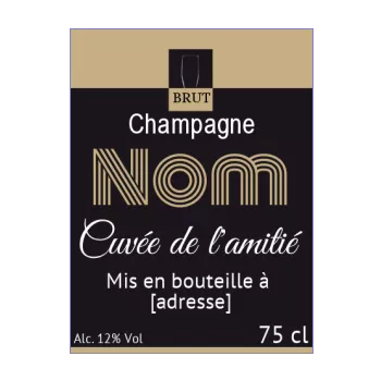 etiquette bouteille champagne marron noir alcool 