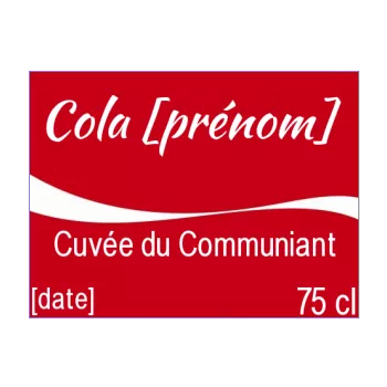 etiquette bouteille communion coca rouge 