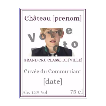 etiquette bouteille communion blanc mauve vin 