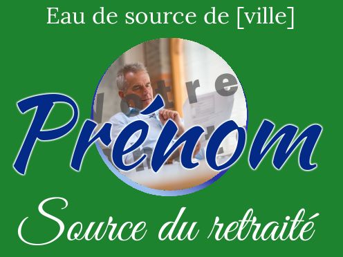 Etiquette Bouteille Eau Retraite Vert avec photo à imprimer