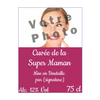 etiquette bouteille meilleur maman fete mauve 