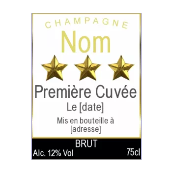 etiquette bouteille mariage champagne etoile alcool 