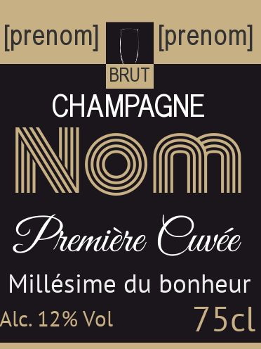 Etiquette Bouteille Mariage Alcool gratuit à imprimer