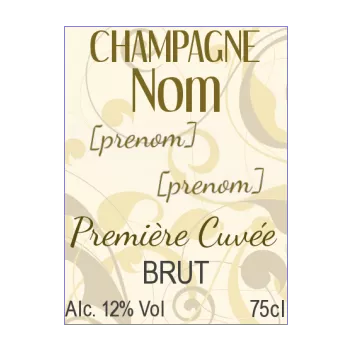 etiquette bouteille champagne jaune marron alcool 