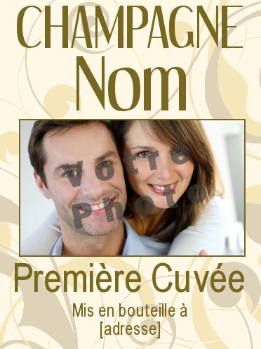 Etiquette Bouteille Mariage Alcool avec photo à imprimer