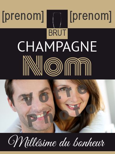 Etiquette Bouteille Mariage Alcool avec photo à imprimer