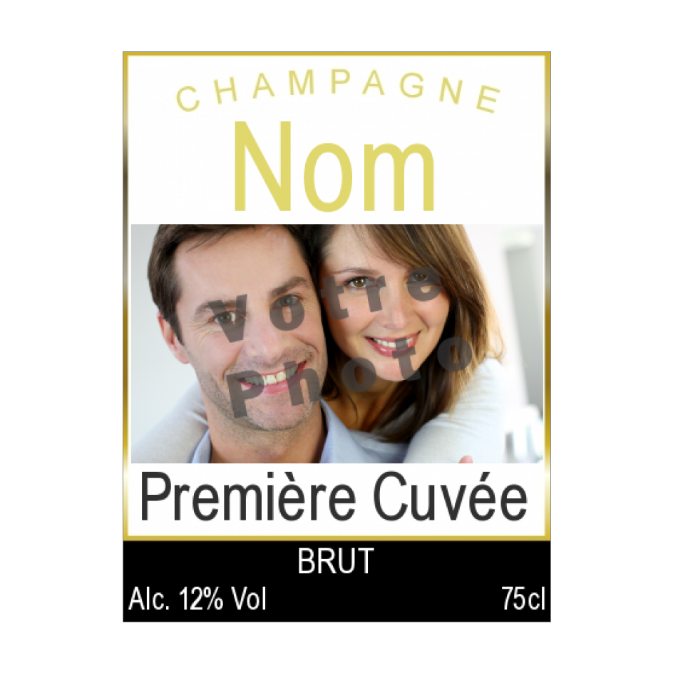 Etiquette Bouteille Mariage Champagne Alcool Avec Photo à Imprimer Carte 619 2258