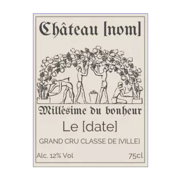 etiquette bouteille marron vin alcool 