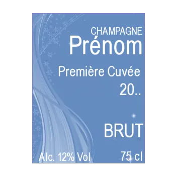 etiquette bouteille naissance champagne bebe bleu garcon 