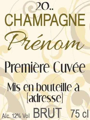 Etiquette Bouteille Naissance Champagne Bebe gratuit à imprimer