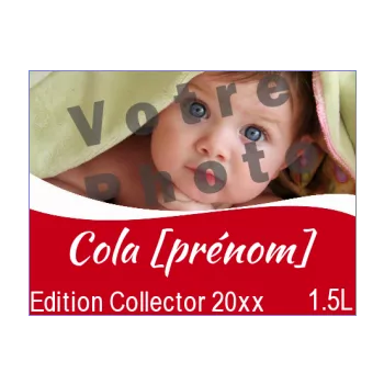 etiquette bouteille naissance coca bebe rouge 