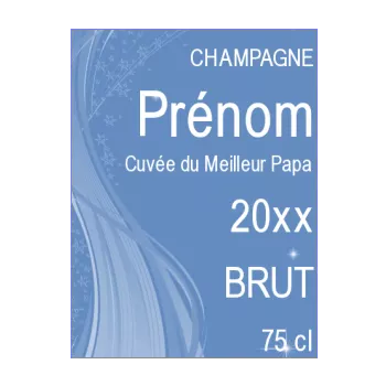 etiquette bouteille papa champagne fete bleu 