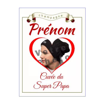 etiquette bouteille papa champagne fete coeur rouge alcool 