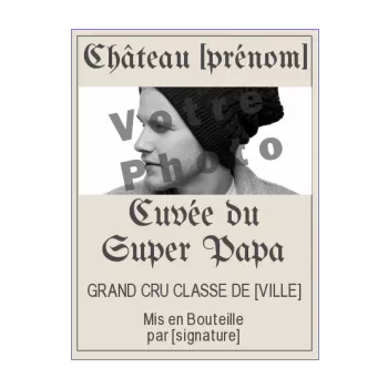 etiquette bouteille papa fete marron vin 