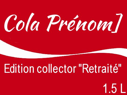 Etiquette Bouteille Retraite Coca Rouge gratuit à imprimer