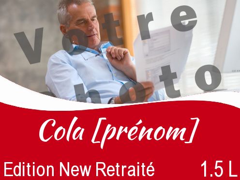 Etiquette Bouteille Retraite Coca Rouge avec photo à imprimer